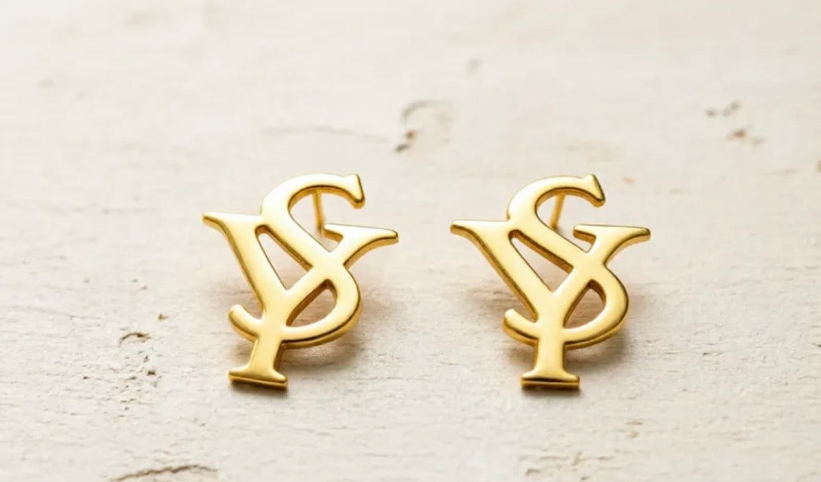 Gold Lettered Earrings