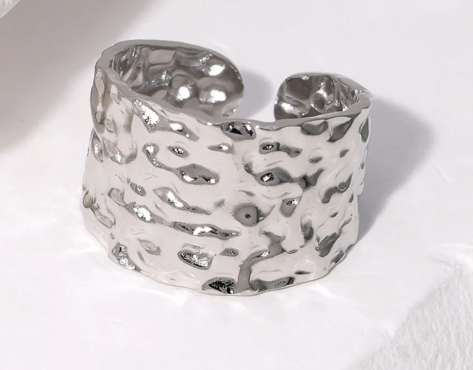 Distressed Silver effect Ring