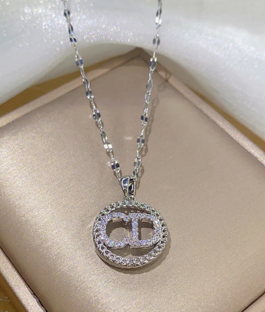 CD Pendant, Cubic Zirconia, Round Setting