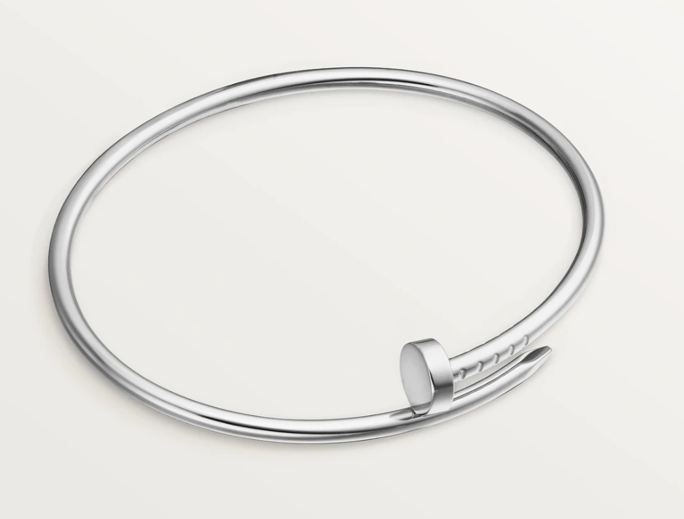 'C' Nail Bangle - Silver effect