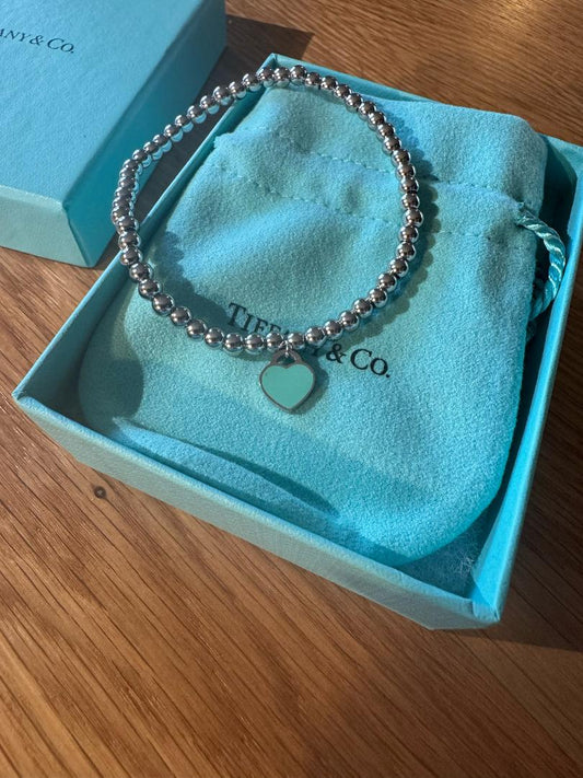 Turquoise Heart Stretch Bangle, add to your Silver Stack!