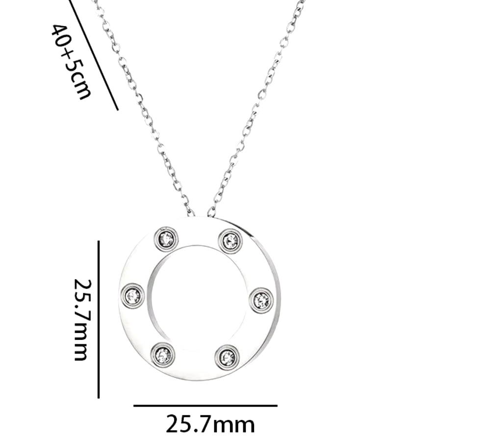 Circle Pendant, diamanté set