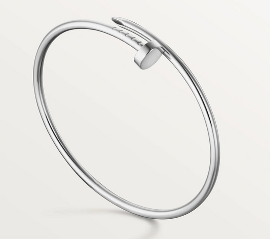 'C' Nail Bangle - Silver effect